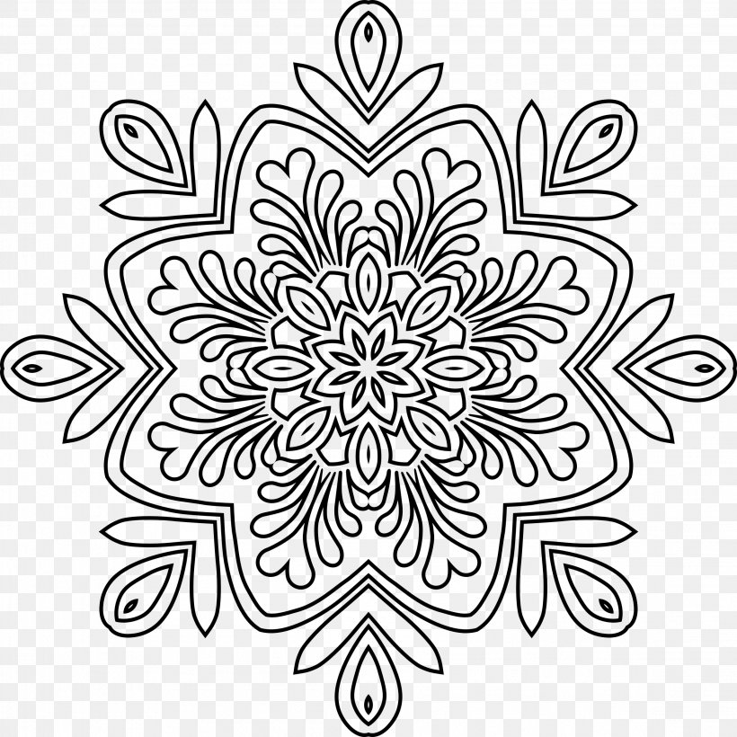 Black And White Ornament Line Art Clip Art, PNG, 2312x2312px, Black And White, Art, Black, Drawing, Flora Download Free
