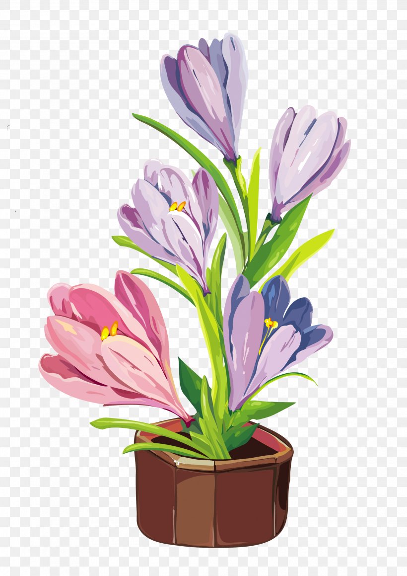 Flowerpot Crocus Clip Art, PNG, 2480x3508px, Flower, Artificial Flower, Color, Crocus, Cut Flowers Download Free