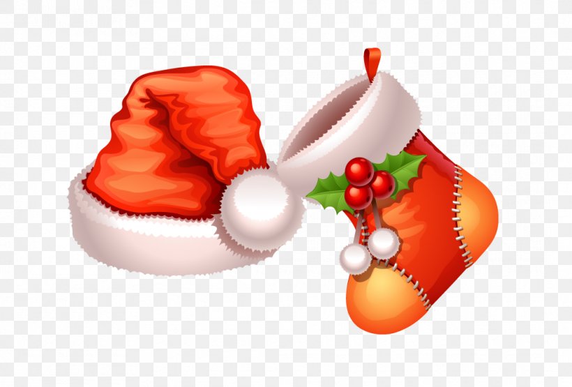 Santa Claus Christmas Gratis, PNG, 1065x721px, Santa Claus, Boot, Christmas, Christmas Ornament, Fruit Download Free