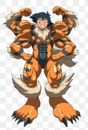 Pokemon - Ash Ketchum PokÃ©mon Red And Blue Arcanine Machamp PNG