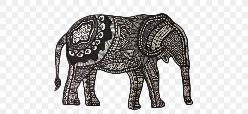 Indian Elephant African Elephant Drawing Clip Art, PNG, 500x376px, Indian Elephant, African Elephant, Art, Asian Elephant, Black And White Download Free