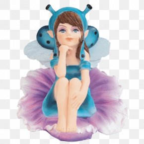 Childlike Hand Painted - The Fairy With Turquoise Hair Figurine Statue Blue PNG
