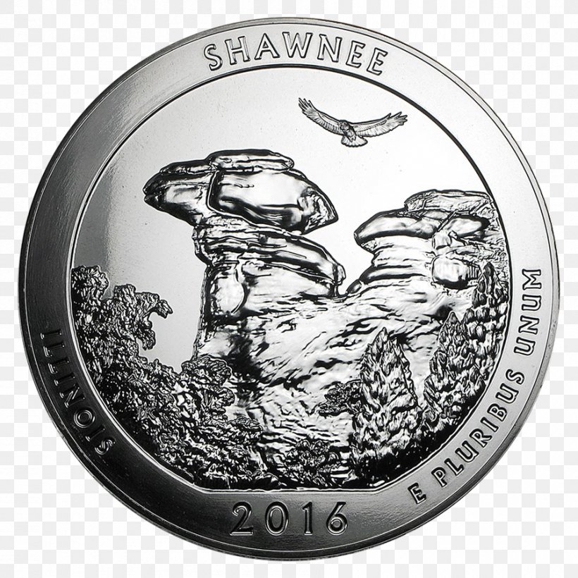 Shawnee National Forest Coin Silver Voyageurs National Park El Yunque National Forest, PNG, 900x900px, Coin, Apmex, Black And White, Bullion, Bullion Coin Download Free