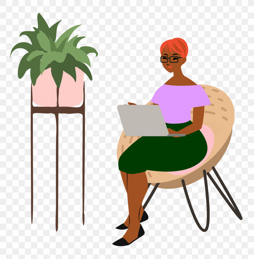 Alone Time Lady Computer, PNG, 2457x2500px, Alone Time, Behavior, Cartoon, Chair, Computer Download Free