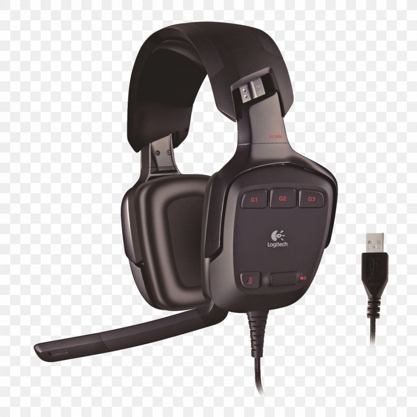 Microphone Logitech G35 Headset Headphones 7.1 Surround Sound, PNG, 1800x1800px, 71 Surround Sound, Microphone, Audio, Audio Equipment, Dolby Headphone Download Free