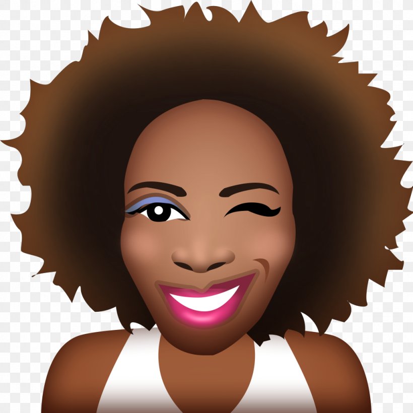 Afro Runner Emoji Hair Coloring Eyelash, PNG, 1024x1024px, Afro Runner, Afro, Black, Brown Hair, Cartoon Download Free