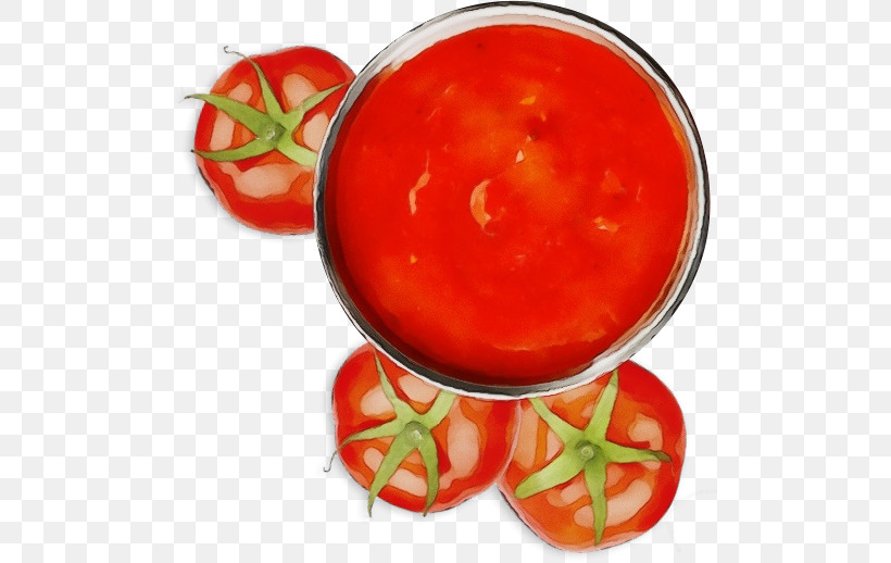 Tomato, PNG, 503x518px, Watercolor, Ajika, Dish Network, Garnish, Gazpacho Download Free