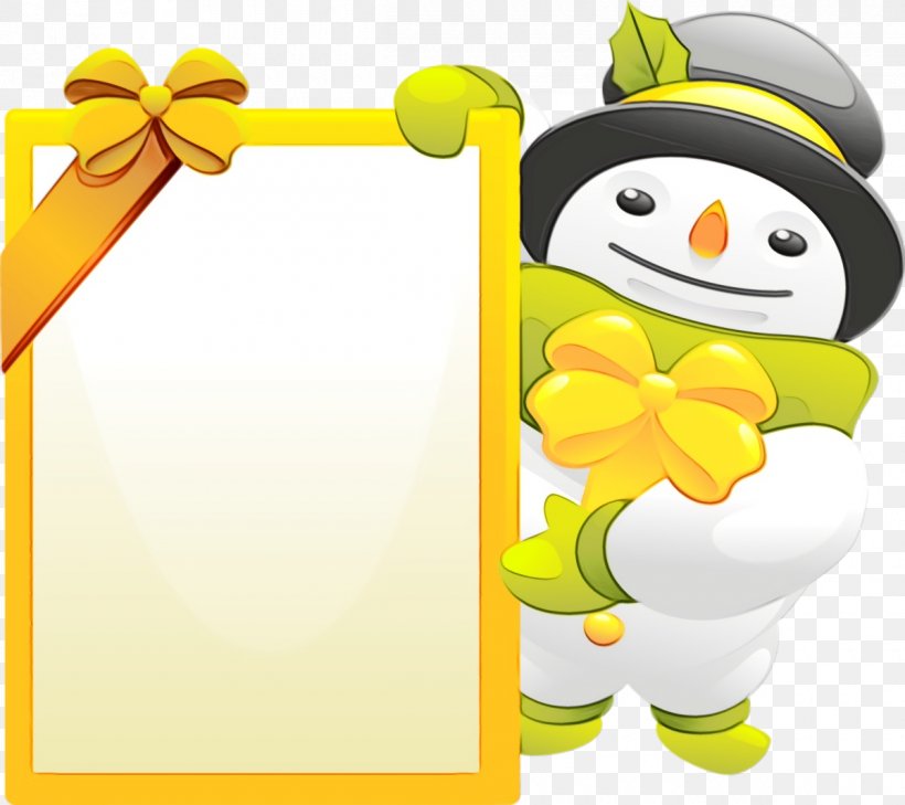 Yellow Cartoon, PNG, 1200x1068px, Christmas Snowman, Cartoon, Paint, Snowman, Watercolor Download Free