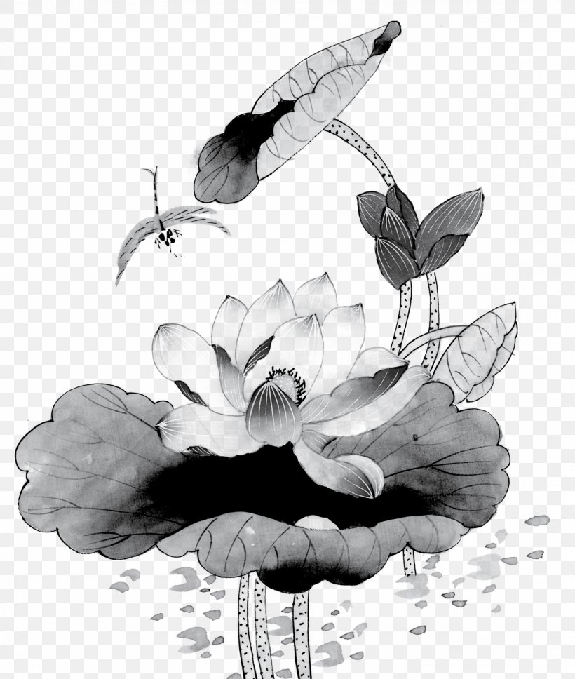 Ink Wash Painting Chinese Painting Gongbi Bird-and-flower Painting, PNG, 1334x1575px, Ink Wash Painting, Artwork, Birdandflower Painting, Black And White, Butterfly Download Free