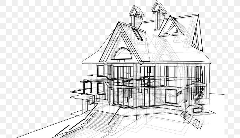Drawing House Plan Architecture Floor Plan, PNG, 714x472px, Drawing, Architect, Architecture, Artwork, Black And White Download Free