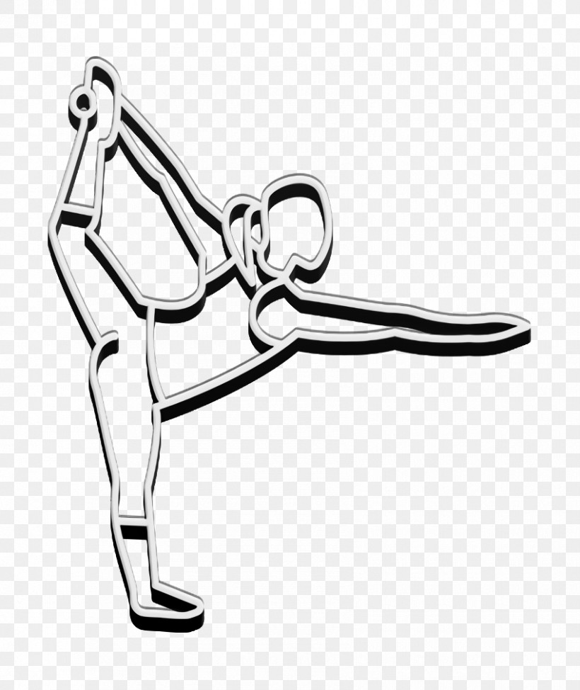 Sports Icon Yoga Icon Woman Standing On One Leg Lifting Left Leg Icon, PNG, 850x1010px, Sports Icon, Hm, Joint, Line Art, Recreation Download Free