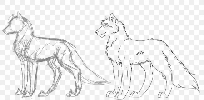 Line Art Gray Wolf Drawing, PNG, 1024x501px, Line Art, Animal Figure, Art, Artwork, Black And White Download Free