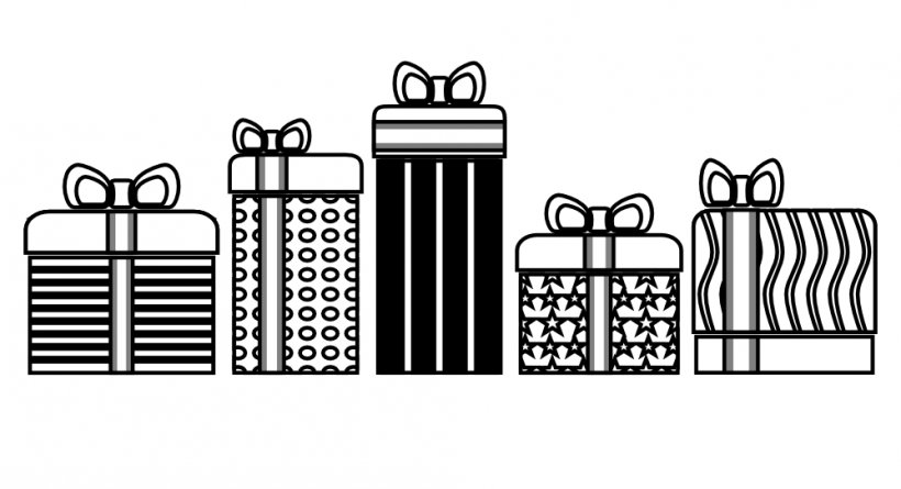 Christmas Gift Christmas Gift Clip Art, PNG, 999x543px, Christmas, Area, Black, Black And White, Brand Download Free