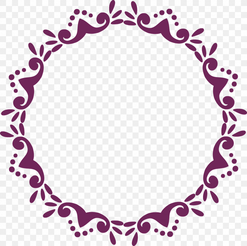 Purple Pink Violet Circle Magenta, PNG, 3000x2991px, Floral Frame, Circle, Doily, Flower Frame, Magenta Download Free