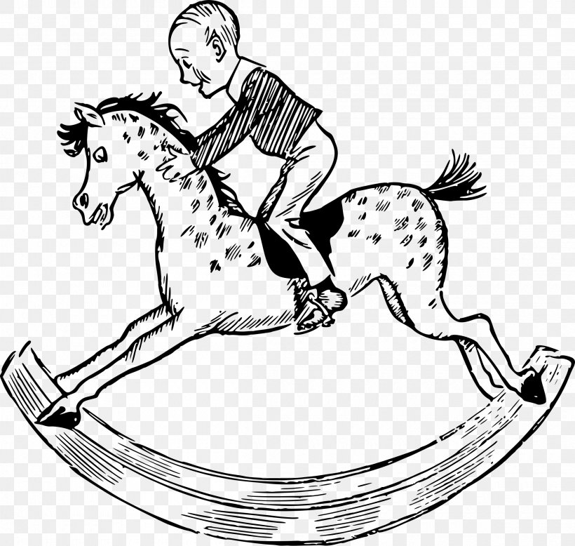 Rocking Horse Drawing Child, PNG, 2400x2279px, Horse, Arm, Art, Artwork, Black And White Download Free