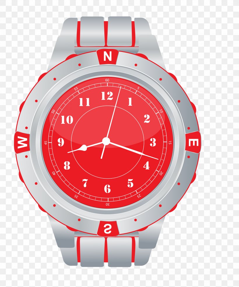 Vector Graphics Watch Clock Clip Art, PNG, 2000x2398px, Watch, Brand, Clock, Mechanical Watch, Red Download Free