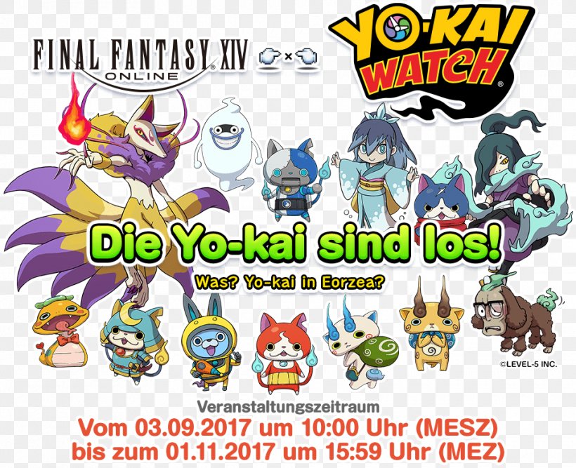 Final Fantasy XIV: Stormblood Yo-Kai Watch 3 Jibanyan Video Games, PNG, 960x782px, Final Fantasy Xiv Stormblood, Area, Art, Brand, Cartoon Download Free