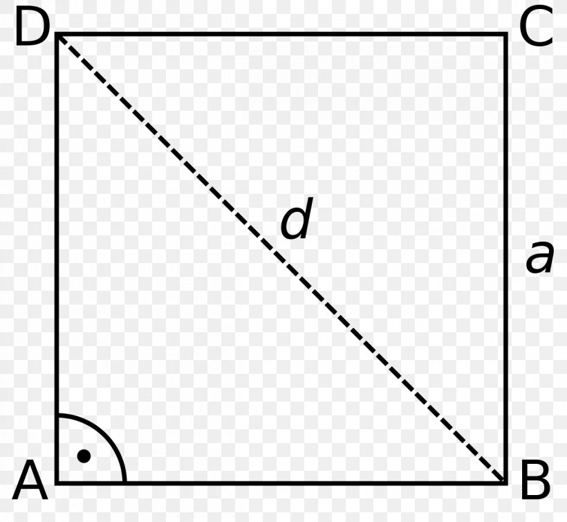 Diagonal Geometry Square Quadrilateral Area, PNG, 1200x1104px, Diagonal, Area, Black, Black And White, Circumscribed Circle Download Free