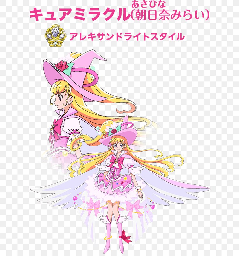 Mirai Asahina Pretty Cure All Stars Megumi Aino Illustration, PNG, 624x880px, Watercolor, Cartoon, Flower, Frame, Heart Download Free