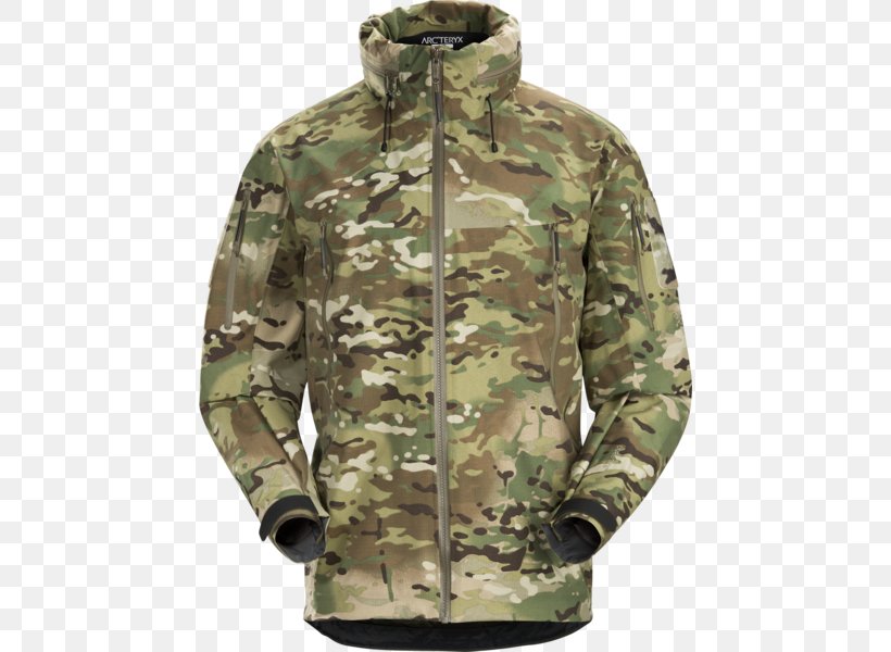 MultiCam Arc'teryx Shell Jacket Clothing, PNG, 454x600px, Multicam, Alpha Industries, Army Combat Uniform, Breathability, Camouflage Download Free
