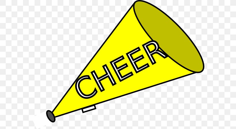 Clip Art Cheerleading Image Megaphone, PNG, 600x449px, Cheerleading, Area, Brand, Cone, Gold Download Free