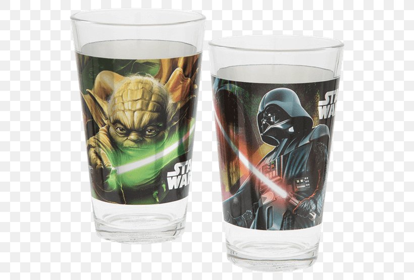 Pint Glass Anakin Skywalker Yoda Luke Skywalker, PNG, 555x555px, Pint Glass, Anakin Skywalker, Darth, Drinkware, Glass Download Free