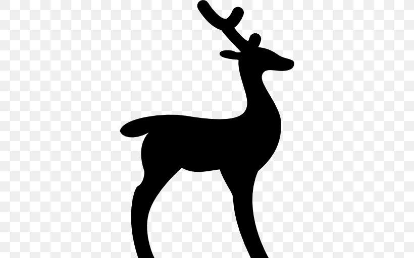 White-tailed Deer Reindeer Deer Hunting, PNG, 512x512px, Deer, Antler, Black And White, Deer Hunting, Horn Download Free