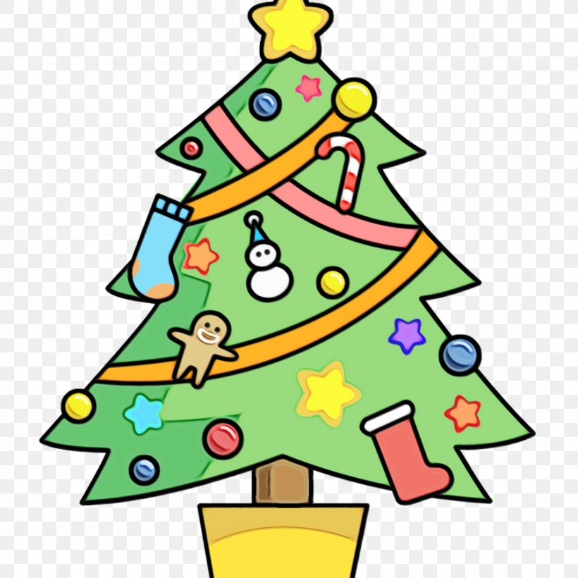 Christmas Tree, PNG, 900x900px, Watercolor, Christmas, Christmas ...