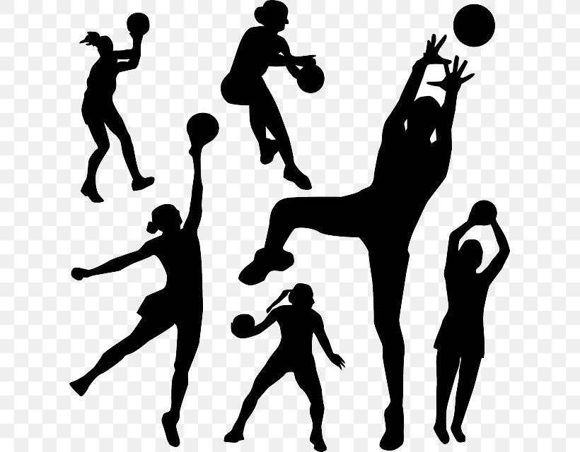 Netball Sport Clip Art, PNG, 623x640px, Netball, Ball, Basketball, Black And White, Hand Download Free
