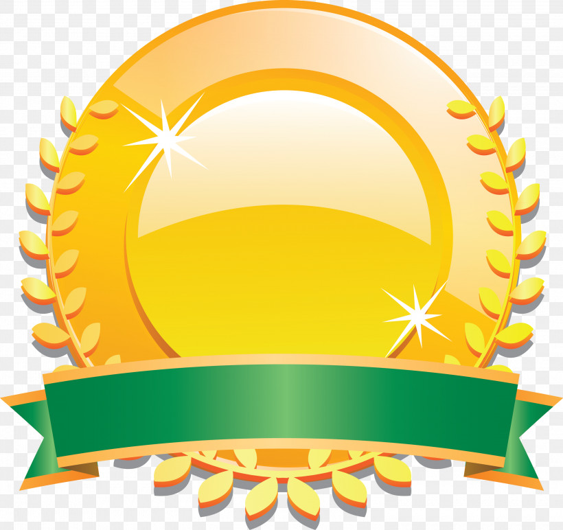Gold Badge Ribbon Badge Blank Badge, PNG, 3000x2825px, Gold Badge, Blank Badge, Logo, Ribbon Badge, Yellow Download Free