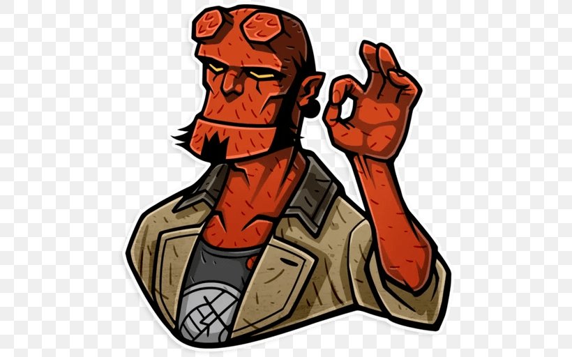 Telegram Sticker Hellboy Clip Art Bureau For Paranormal Research And Defense, PNG, 512x512px, Telegram, Art, Canal, Cartoon, Character Download Free