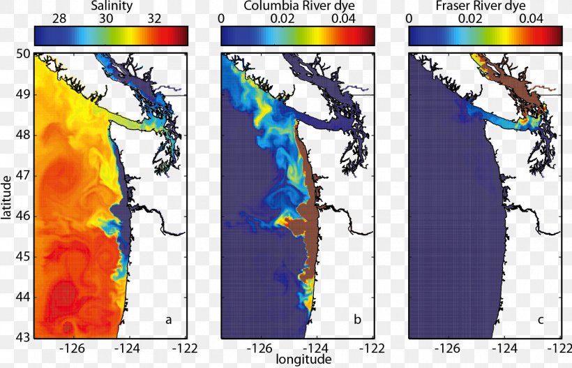 Columbia River Pacific Northwest West Coast Of The United States Plume Salinity, PNG, 1724x1109px, Columbia River, Area, Coast, Estuary, Flow Tracer Download Free