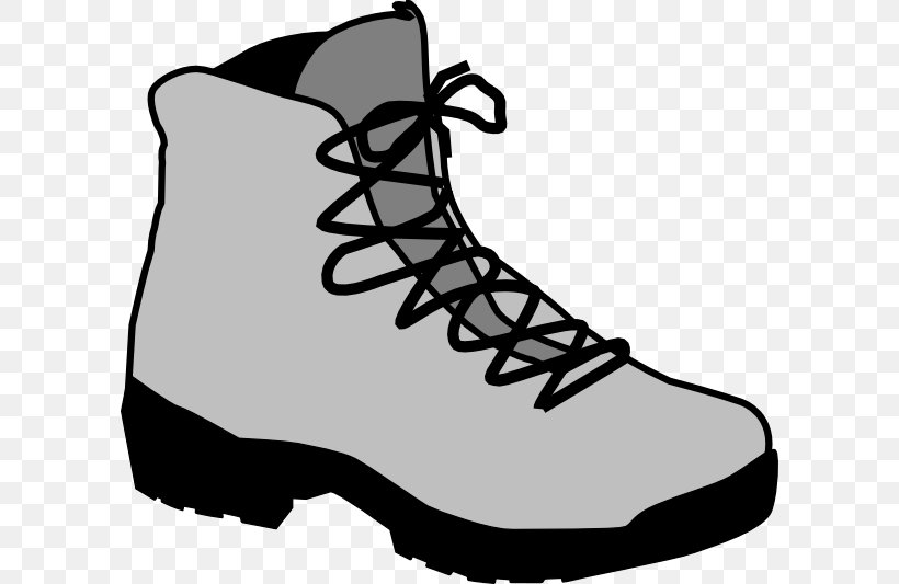Hiking Boot Camping Clip Art, PNG, 600x533px, Hiking Boot, Black, Black And White, Boot, Camping Download Free