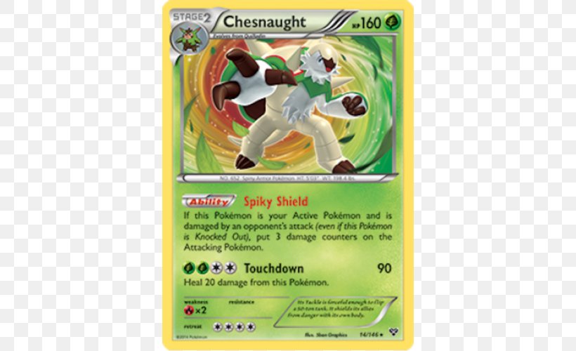 Pokémon X And Y Chesnaught Pokémon Trading Card Game Evolution, PNG, 500x500px, Chesnaught, Chespin, Collectible Card Game, Evolution, Fennekin Download Free
