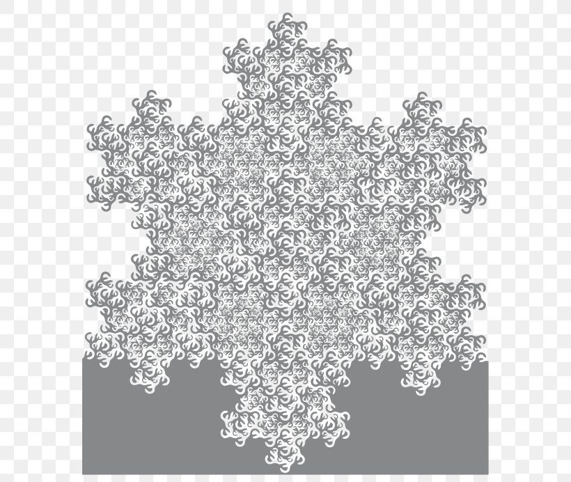 Koch Snowflake Sierpinski Triangle Fractal Curve, PNG, 600x692px, Snowflake, Benoit Mandelbrot, Black And White, Curve, Fractal Download Free