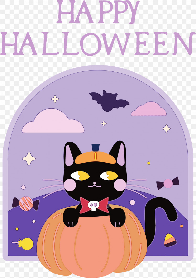 Cat Whiskers Small Poster Cartoon, PNG, 2112x3000px, Happy Halloween, Cartoon, Cat, Paint, Poster Download Free