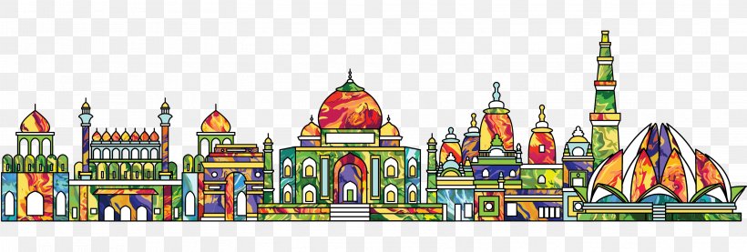 Delhi Monument Royalty-free, PNG, 3106x1053px, Delhi, Art, Drawing, Line Art, Monument Download Free