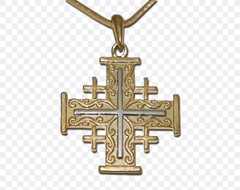 Jerusalem Cross Crucifix Symbol, PNG, 650x650px, Jerusalem, Alpha And Omega, Brass, Charms Pendants, Colored Gold Download Free