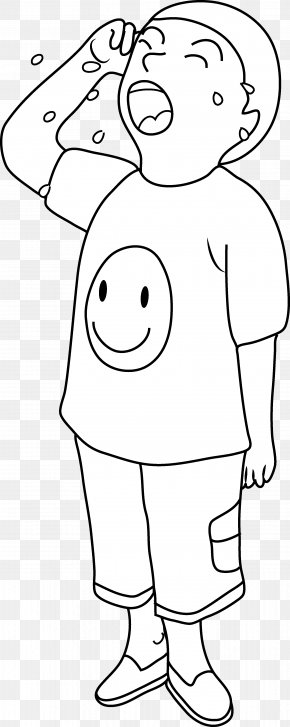 Crying Images - The Crying Boy Black And White Clip Art PNG