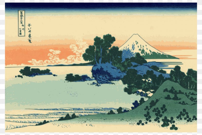 Mount Fuji from Lake Yamanaka Aesthetic art famous paintings like great wave of kanagawa Japanese art