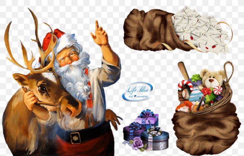 Reindeer Santa Claus Christmas Vintage, PNG, 1024x656px, Reindeer, Antler, Art, Christmas, Christmas Ornament Download Free