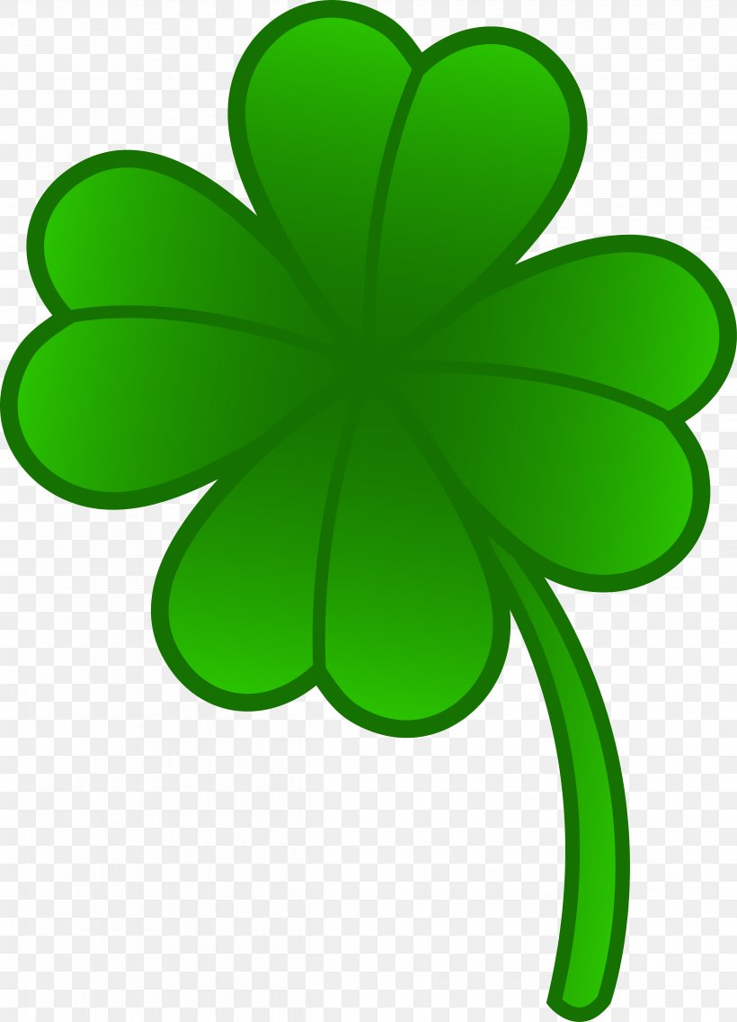 Four-leaf Clover Shamrock Saint Patrick's Day Clip Art, PNG, 4865x6742px, Fourleaf Clover, Blog, Clover, Drawing, Flora Download Free
