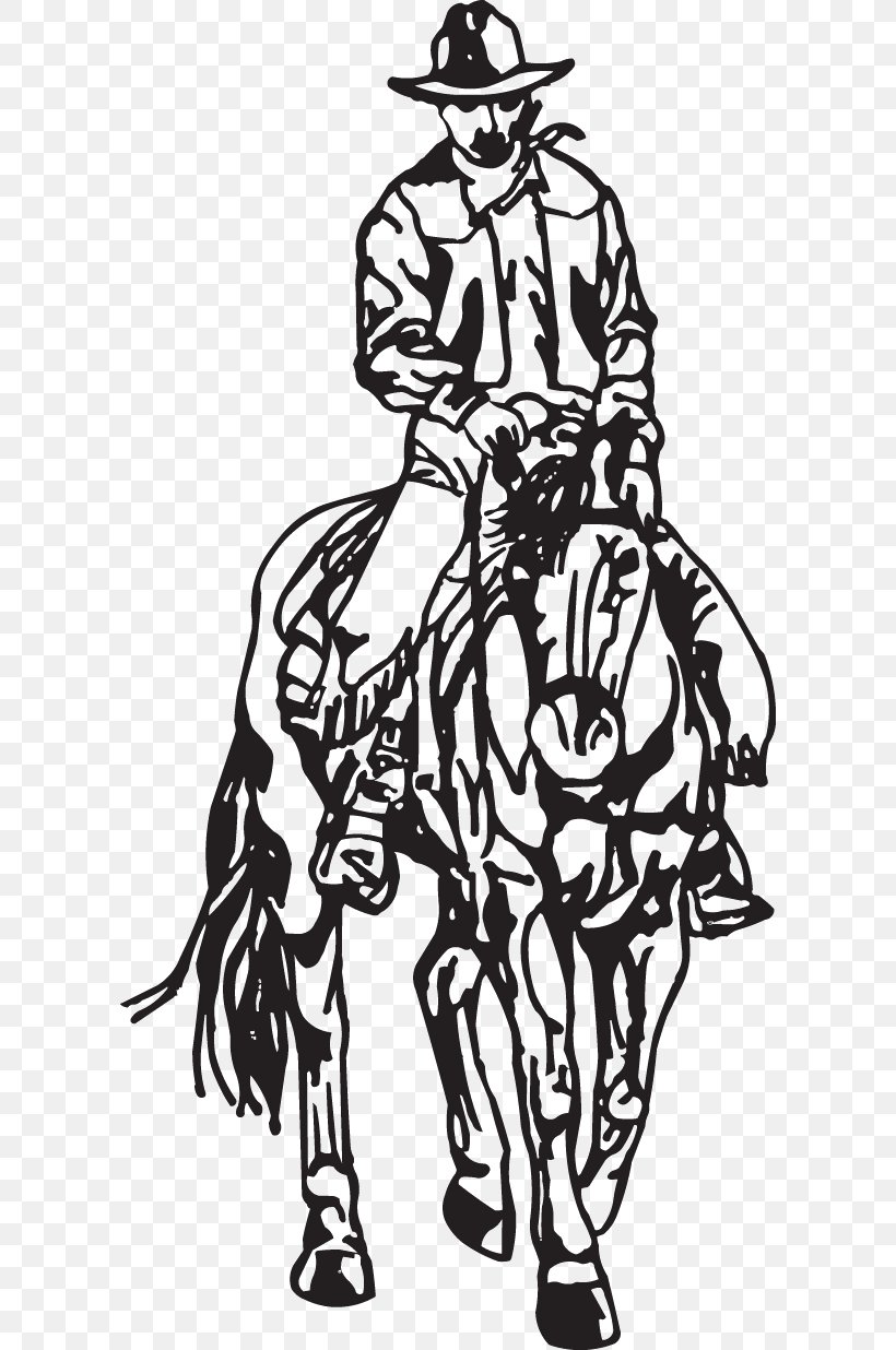 Mustang Decal Cowboy Clip Art Sticker, PNG, 600x1236px, Mustang, Art, Artwork, Black And White, Bridle Download Free