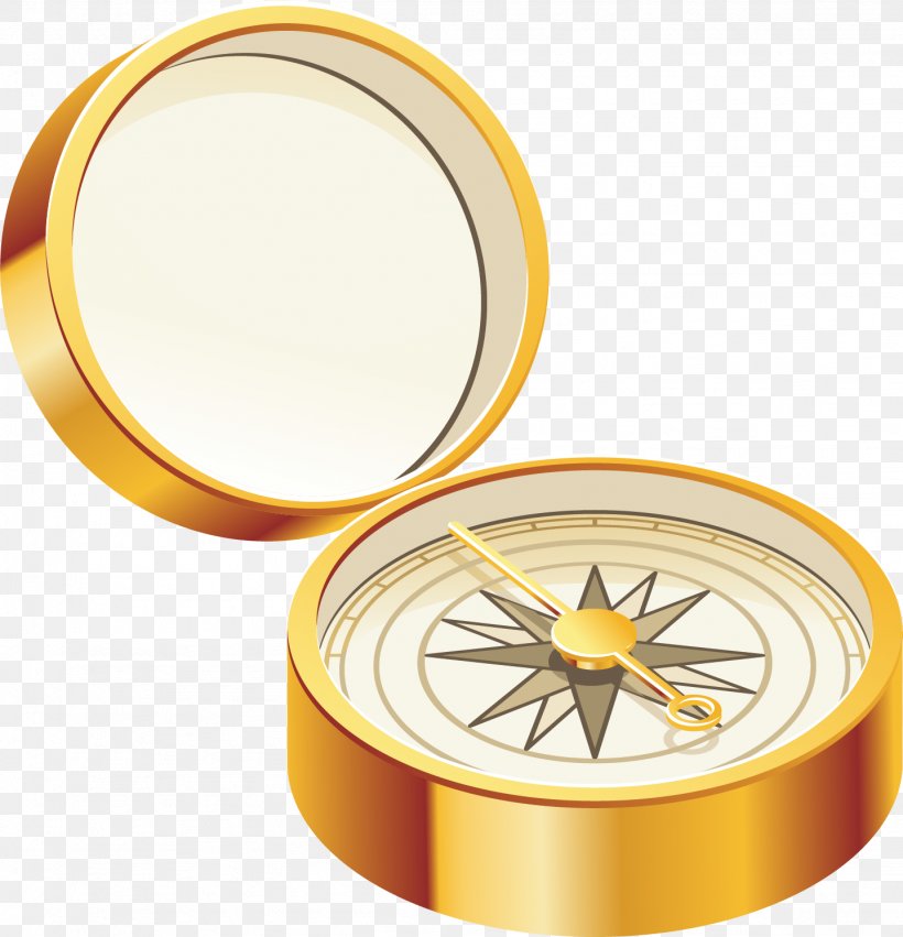 Vector Graphics Clip Art Compass, PNG, 1437x1492px, Compass, Cartoon, Drawing, Makeup Mirror, Yellow Download Free