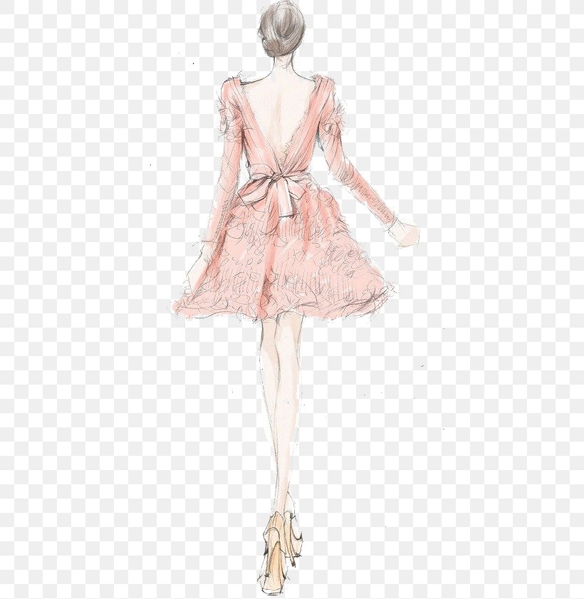 Drawing Fashion Illustration Illustration, PNG, 442x841px, Watercolor, Cartoon, Flower, Frame, Heart Download Free