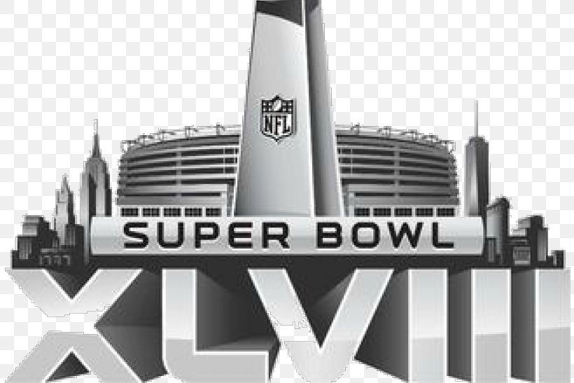 Super Bowl XLVIII Seattle Seahawks Denver Broncos NFL MetLife Stadium, PNG, 820x547px, Super Bowl Xlviii, American Football, American Football Conference, Black And White, Brand Download Free