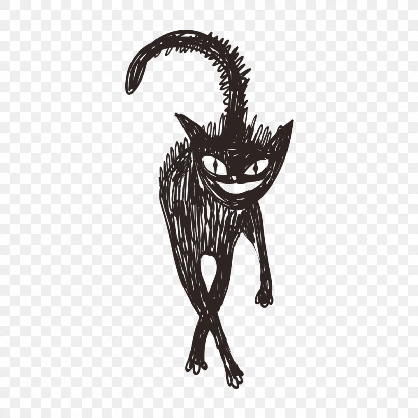 Black Cat Dog, PNG, 1000x1000px, Cat, Animal Figure, Black And White, Black Cat, Carnivoran Download Free
