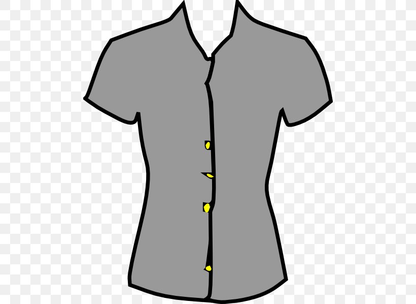 T-shirt Blouse Clothing Clip Art, PNG, 492x598px, Tshirt, Black, Blouse, Button, Clothing Download Free