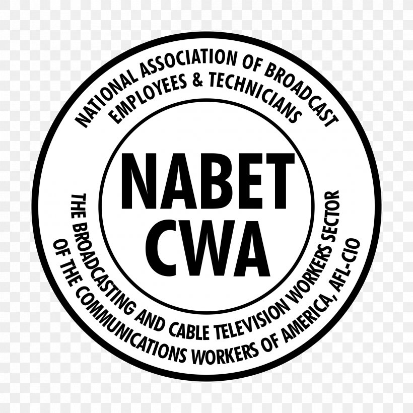 National Association Of Broadcast Employees And Technicians Communications Workers Of America Organization Trade Union Nabet-CWA, PNG, 2400x2400px, Organization, Area, Black And White, Brand, Label Download Free