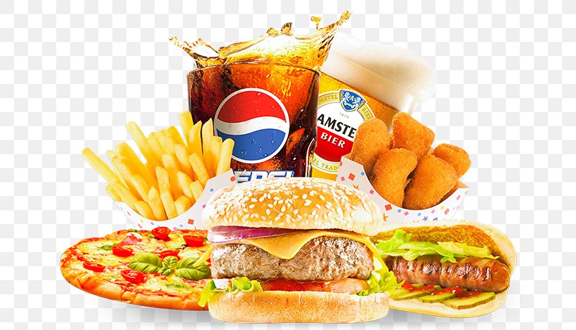 Fast Food Hamburger Sushi Pizza, PNG, 686x471px, Fast Food, Aliment Industriel, American Food, Bread, Breading Download Free